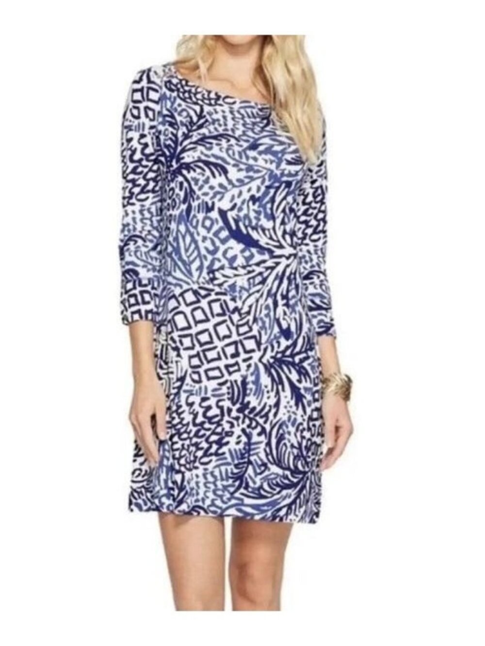 Lilly Pulitzer Sophie Dress Indigo Home Slice UPF 50 XS